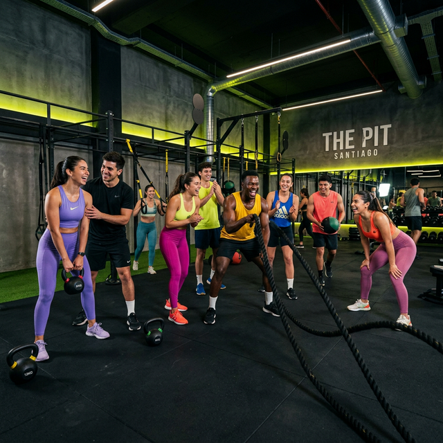 Clase grupal de entrenamiento funcional en FusionGym Santiago